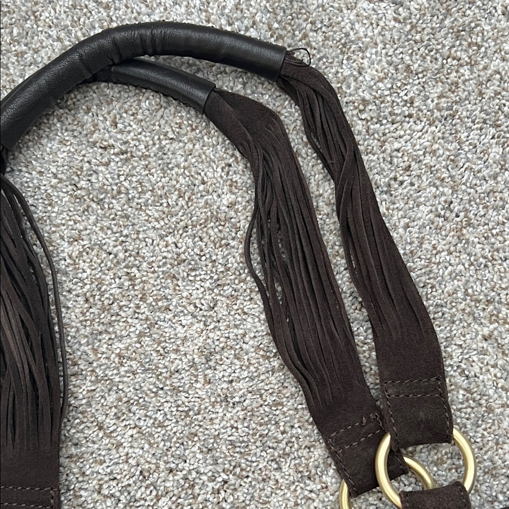 UGG Fringed Brown Suede Shoulder Bag - Picture 5 of 6